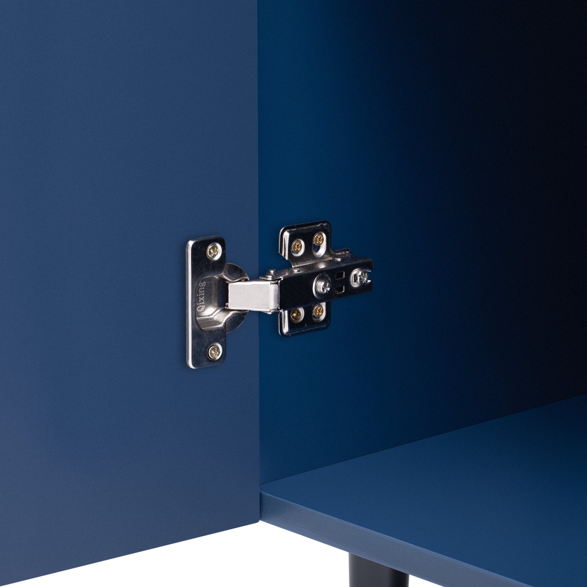 Side Cabinet With Adjustable Shelves And Geometric Door Panels - Navy Blue - Image 13
