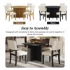 Topmax - 5 Piece Modern Round Dining Table Set Pedestal Kitchen Table Set With 4 Upholstered Dining Chairs For Studio, Apartment, Small Places - Black - Image 7