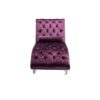 Velvet Chaise Lounge Indoor, Button Tufted Upholstered Chaise Lounge Chair With Pillow For Bedroom Living Room Office - Purple - Image 9