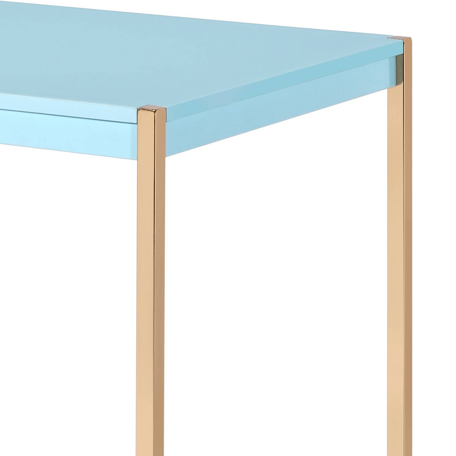 Midriaks - Writing Desk With USB - Gold / Light Blue - Image 7