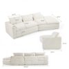 Modern Minimalist Modular Sectional Sofa With Upholstered Cloud Couch And Deep Seats - White - Image 3