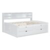 Full Size Daybed With 2 Bedside Cabinets, Upper Shelves And 4 Drawers - White - Image 21