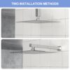 10" Square Rainfall Shower Head, Wall / Ceiling Mounted, Stainless Steel - Chrome - Image 8
