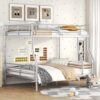Full Long Over Queen Metal Bunk Bed - Sliver - Image 9