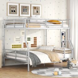 Full Long Over Queen Metal Bunk Bed - Sliver