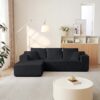 Modular Cloud Sectional Couch With L Shape Chaise, Deep Seat - Black - Image 4