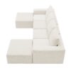 Modular U Shaped Sectional Sofa, Luxury Chenille Floor Couch Set, Upholstered Indoor Furniture, Foam-Filled Sleeper Sofa Bed Free Combination - Beige - Image 4