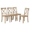 Modern Dining Table Set For 4, Round Table And 4 Kitchen Room Chairs, 5 Piece Kitchen Table Set For Dining Room, Dinette, Breakfast Nook - Natural Wood Wash - Image 20