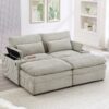 Loveseat Sofa Sectional Convertible With Storage And USB Ports - Gray - Image 2