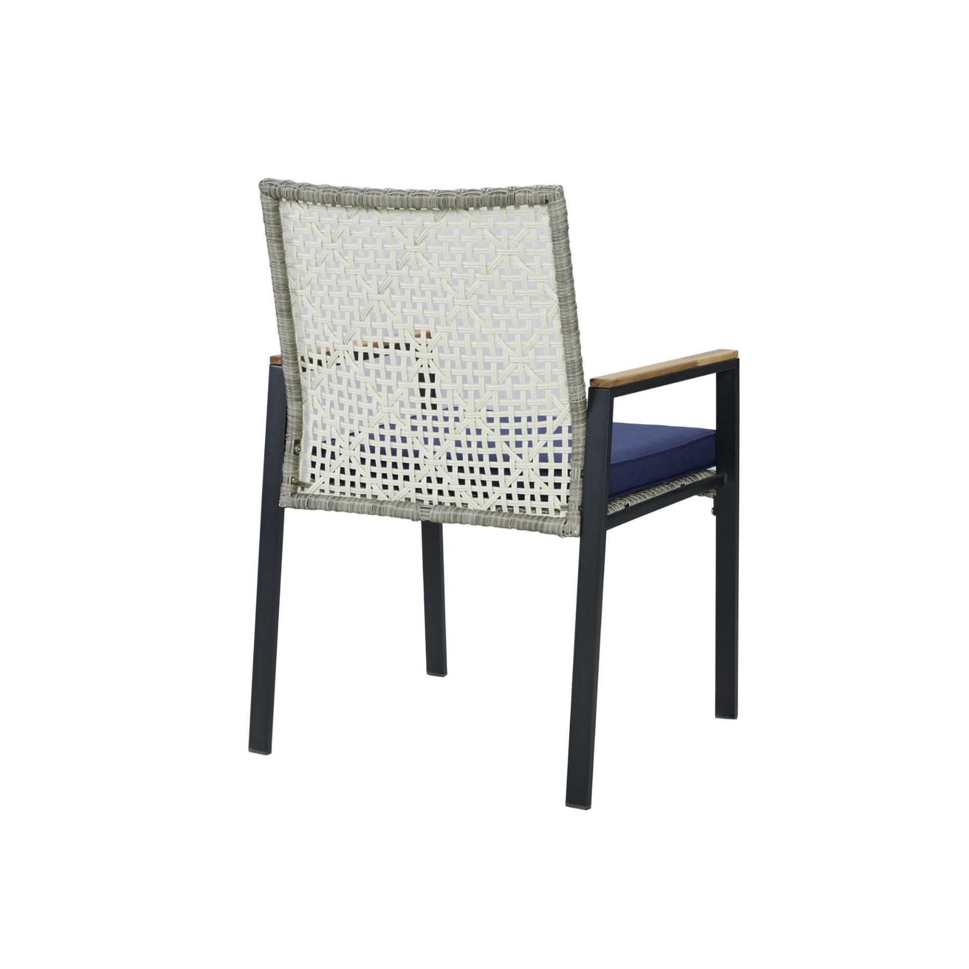 All Weather 5 Piece Patio Dining Table Sets With Acacia Wood Top And Umbrella Hole, Rattan Outdoor - Light Gray - Image 13