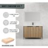 Modern Freestanding Bathroom Vanity With Resin Sink & Soft Close Doors - Light Coffee - Image 6
