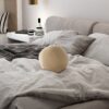 Luna - Round Sphere Accent Ball Throw Pillow - Fawn Brown - Image 4