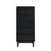 Modern Minimalist 5 Drawer Gallery Top Dresser - Black - Image 2
