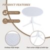2 Lounge Chair Set With Round Table - Light Baby Blue / White - Image 4