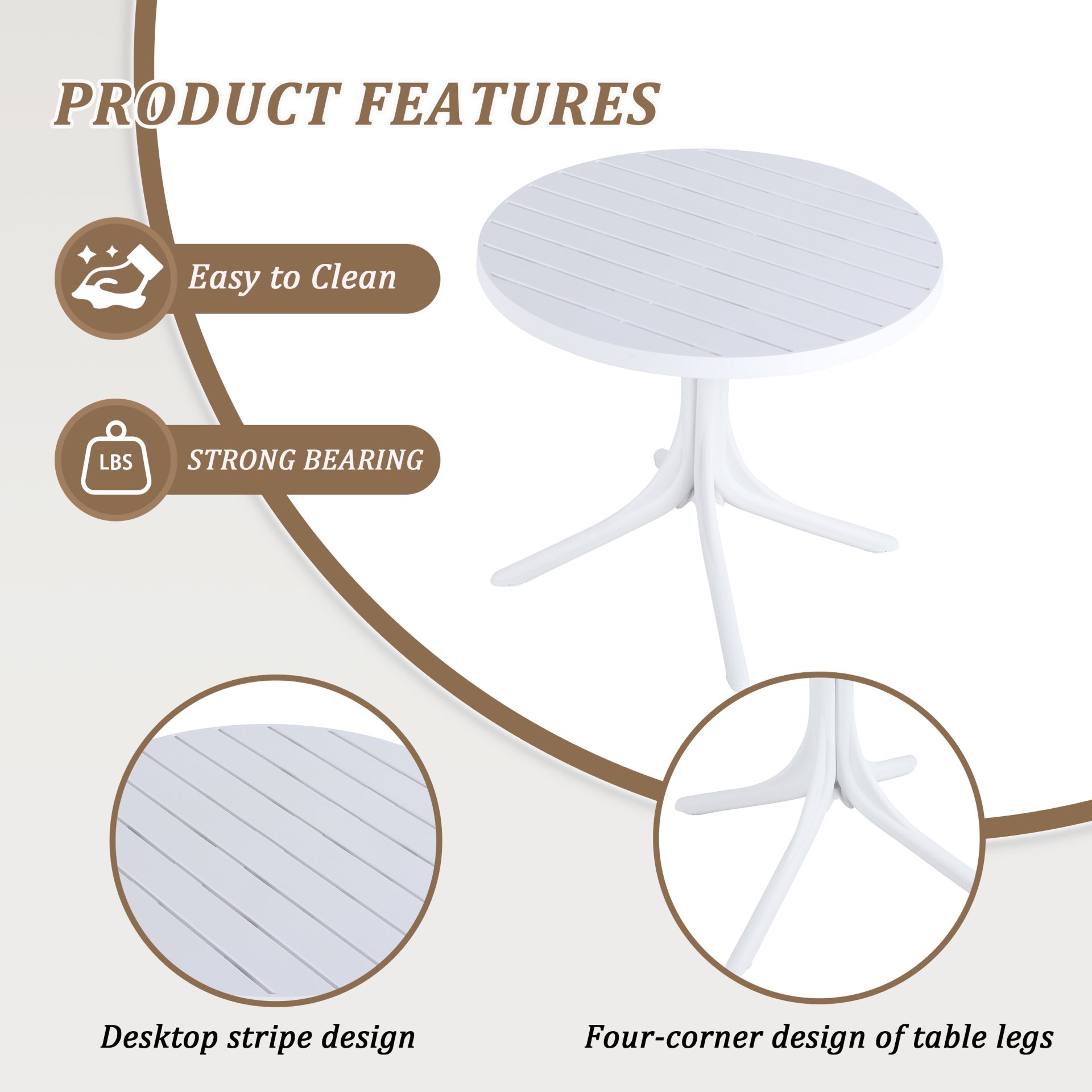 2 Lounge Chair Set With Round Table - Light Baby Blue / White - Image 4