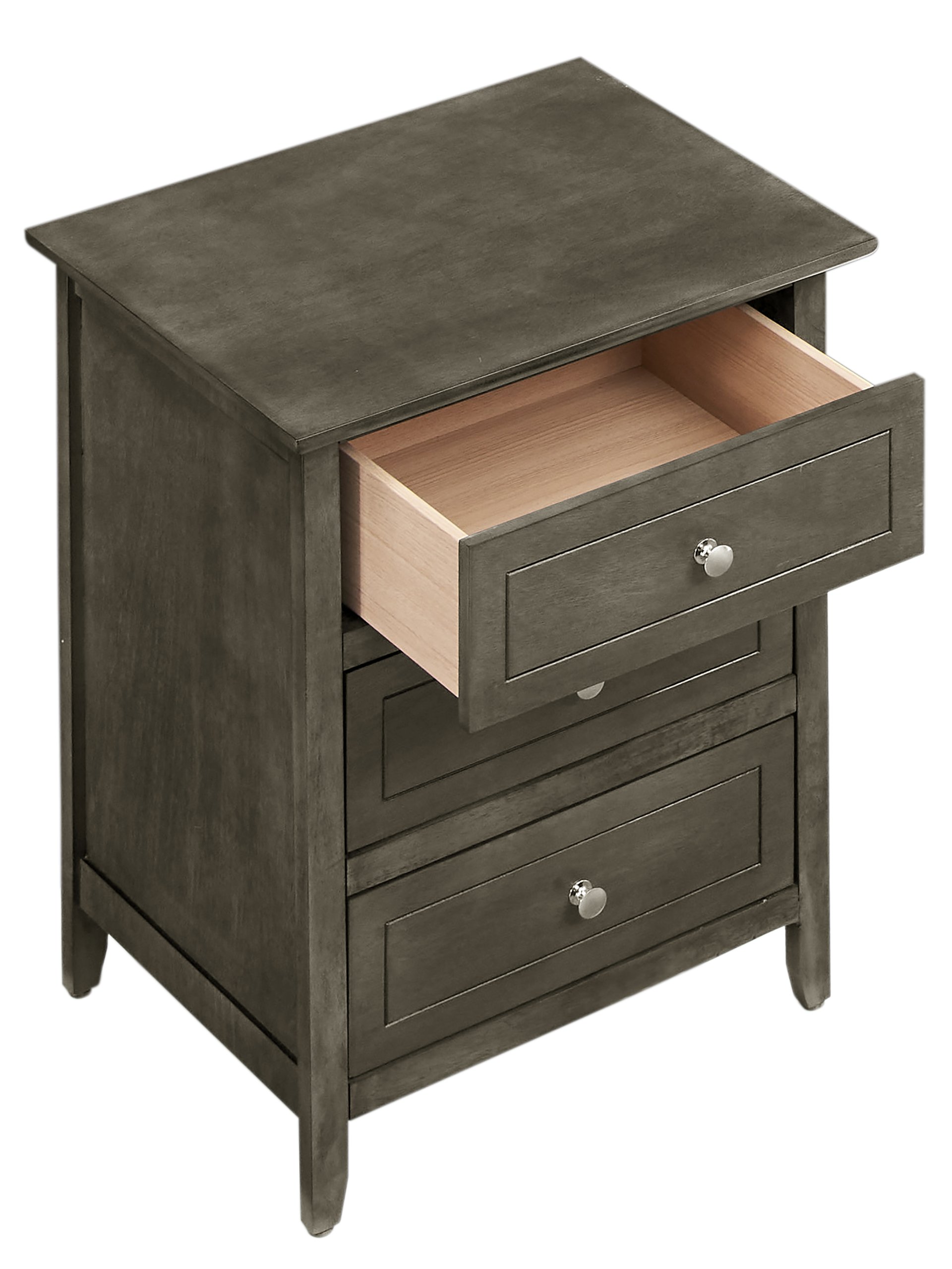 Transitional Nightstand For Bedrooms - Gray - Image 4