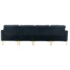 Elegant Velvet L - Shape Convertible Sectional Sofa With Movable Ottoman - Black - Image 20