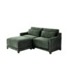 Elegant Chenille 2 Seater Sofa With Ottoman & Lumbar Pillows Ergonomic Design Easy Install - Green - Image 14