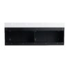 Modern Wall Mounted Bathroom Vanity With Double Resin Sink And Storage Rack - Black Chestnut - Image 16