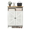 Modern Minimalist Shoe Cabinet With Sliding Door Design - White - Image 18