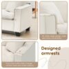 Modern Convertible Sectional L Shaped Reversible Couch Set With Free Pillows 4 Seat Suede Sleeper Sofa With Ottoman - Beige - Image 22