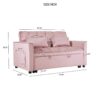 Convertible Sofa Bed 3 In 1 Pull Out Couch With Reclining Backrest And Pillows - Pink - Image 7