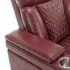 270 Degree Swivel Power Recliner With Tray Table, Phone Holder, Cup Holder, USB Port - Red - Image 24