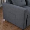 Zoey - Linen Convertible Sleeper Loveseat With Side Pocket - Dark Gray - Image 10