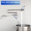 Modern Design Wall Mount Kitchen Pot Filler Faucet With Folding Stretchable Arm - Brushed Nickel - Image 7