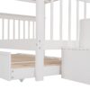 Full Over Full Stairway Bunk Bed With Twin Size Trundle, Storage And Guard Rail For Bedroom - White - Image 4