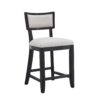 Counter Stools (Set of 2), Upholstered Counter Height Bar Stools With Comfy Back, Solid Rubber Wood Frame, Backrest, Footrest, Armless Barstools For Home Bar, Kitchen Counter - Beige / Black - Image 9