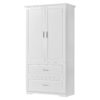 Tall Bathroom Storage Cabinet, With Two Doors And Drawers, Adjustable Shelf, MDF Board - White - Image 17