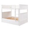 Full Over Full Bunk Bed With Twin Size Trundle, Guardrails - White - Image 3