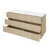 Fluted 6 Drawers Dresser, Double Dresser Chest Of Drawers, Modern Chest Of Drawers With LED, Drawer Organizer For Bedroom, Living Room, Hallway - Natural - Image 18