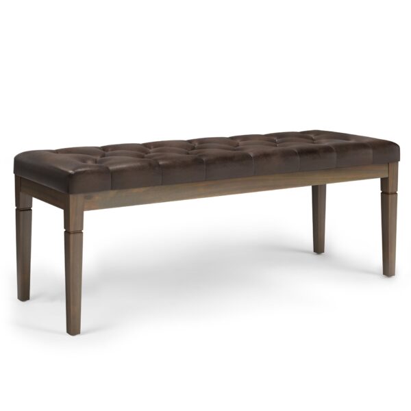 Waverly - Tufted Ottoman Bench - Distressed Brown