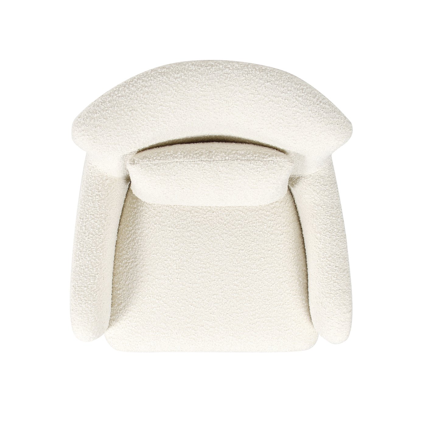 Lune - Curved Arm Accent Chair With Lumbar Pillow - Ivory White - Image 7