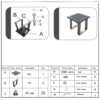 Outdoor Indoor Aluminum Square End Table/Side Table - Powdered Pewter - Image 4
