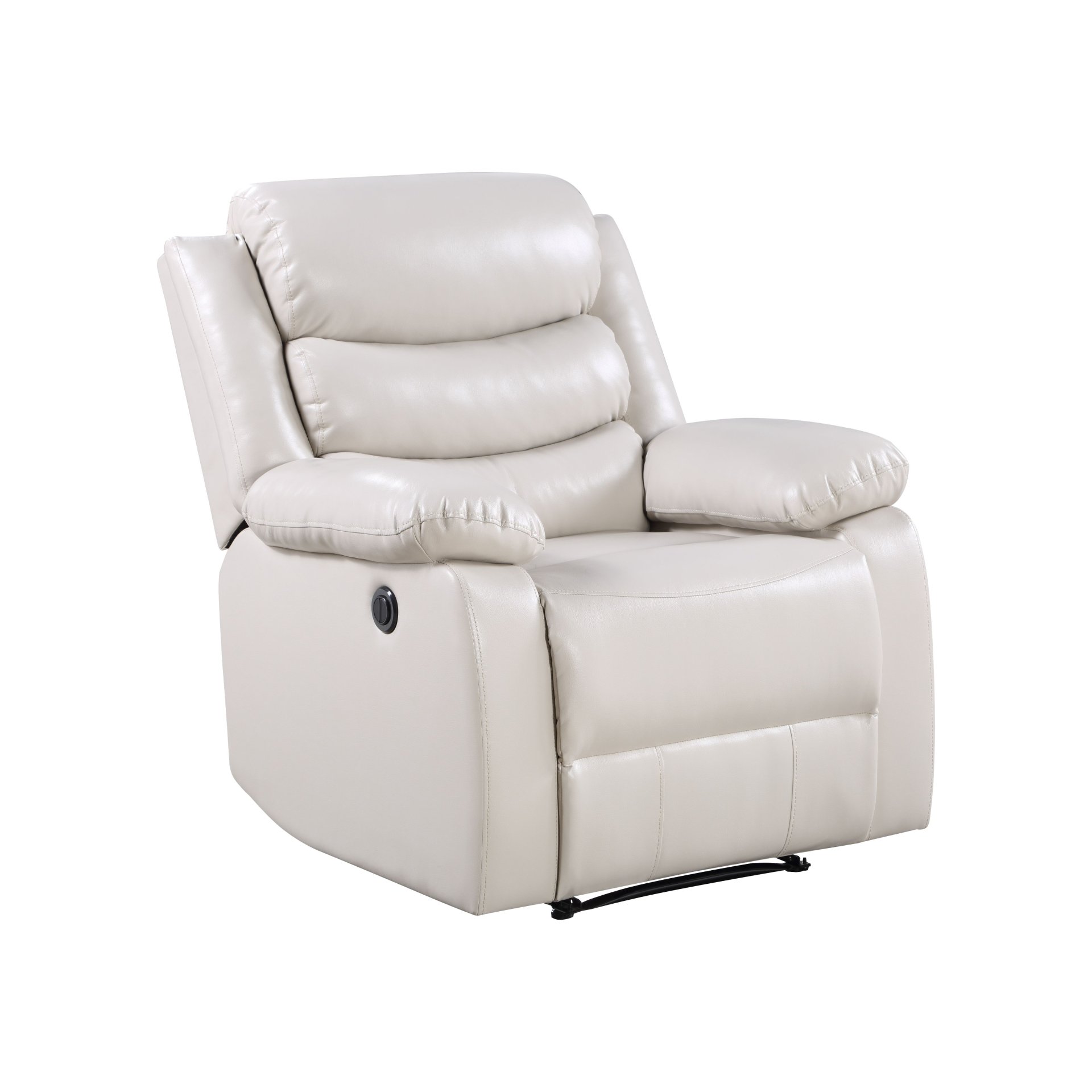 Eilbra - Synthetic Leather Power Motion Recliner - Beige - Image 6