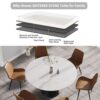 59.05" Modern Artificial Stone Round Carbon Steel Base Dining Table - White / Black - Image 6