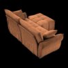 Modern Fabric 2 Seater Sofa With Ottoman Minimalist Design Ideal For Living Room - Burnt Orange - Image 6