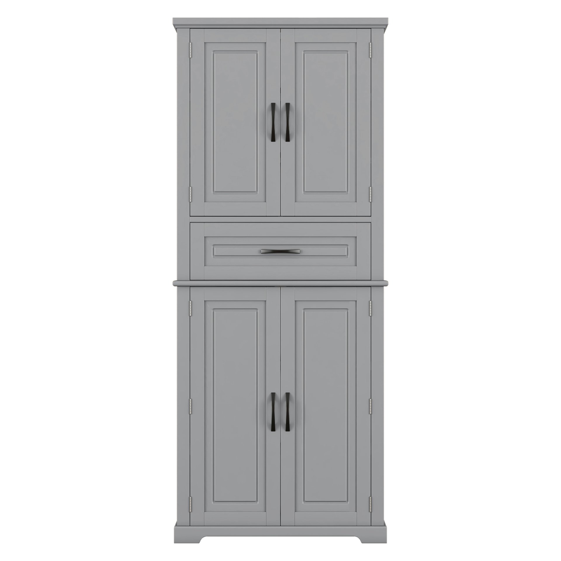 Bathroom Storage Cabinet With Multi Functional Storage Space, Material, Adjustable Shelf, Slide Rail Drawer - Gray - Image 17