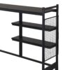 Full Size Daybed With Movable Desk, Grid, Shelves And Clothes Hanger - Black - Image 3
