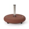 Concrete Round Wheelie Umbrella Base With Stainless Steel Holder - Terracotta - Image 9