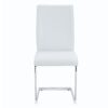 Luxury Simple Arch Chair (Set of 2) Dining Chair With High Resilience Material And Arched Metal Leg - White / Silver - Image 10