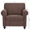 37.4" 1 Seater Sofa - Brown - Image 3