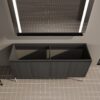 Minimalist Freestanding Bathroom Vanity Cabinet With Soft Close Doors - Dark Oak - Image 8