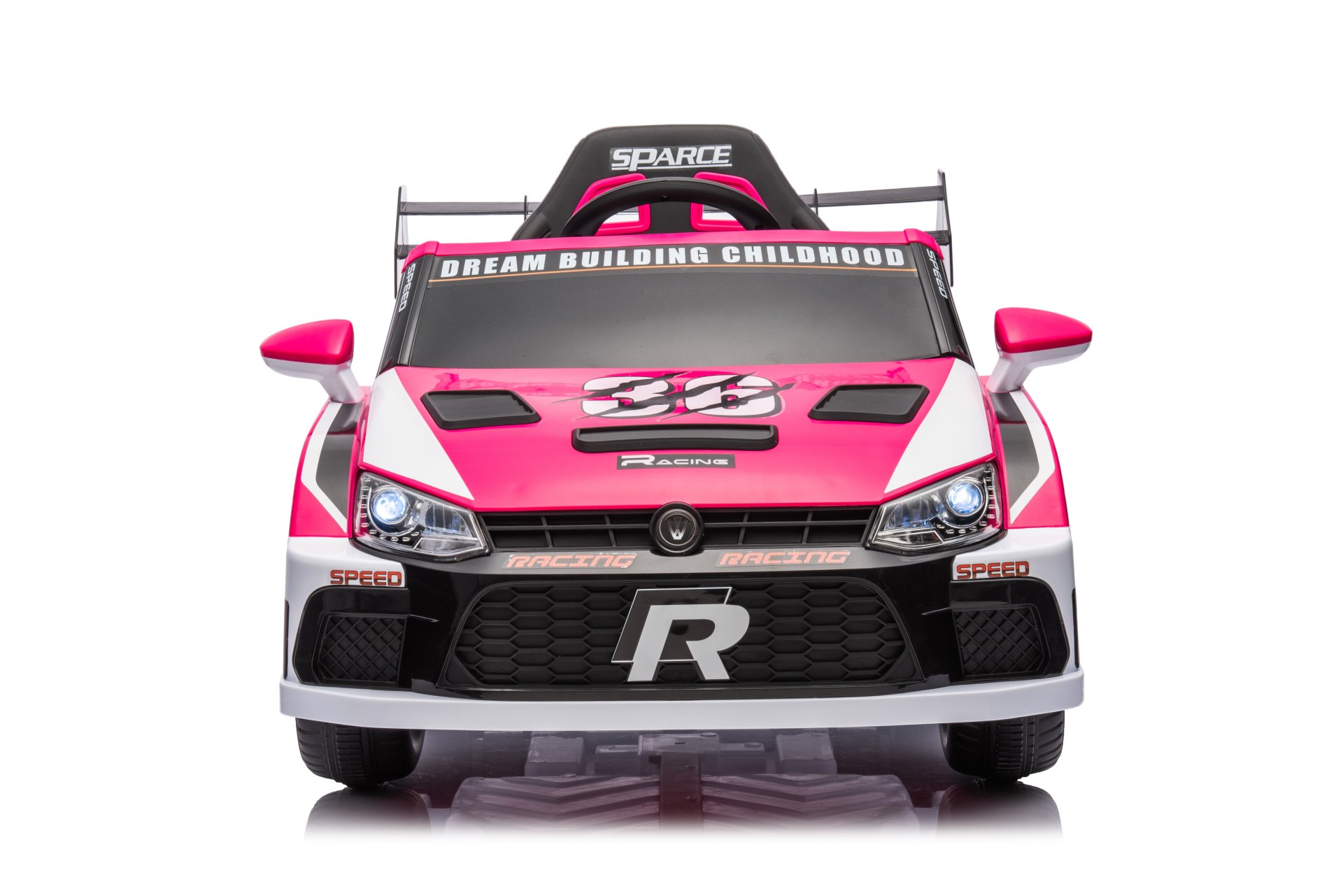12V4A 20W*2 One Button Start, Forward And Backward, High And Low Speed, Music, Front Light, Power Display, Two Doors Can Open, 2.4G R / C, Seat Belt Four Wheel Absorber Kids Ride On Car - Pink - Image 10