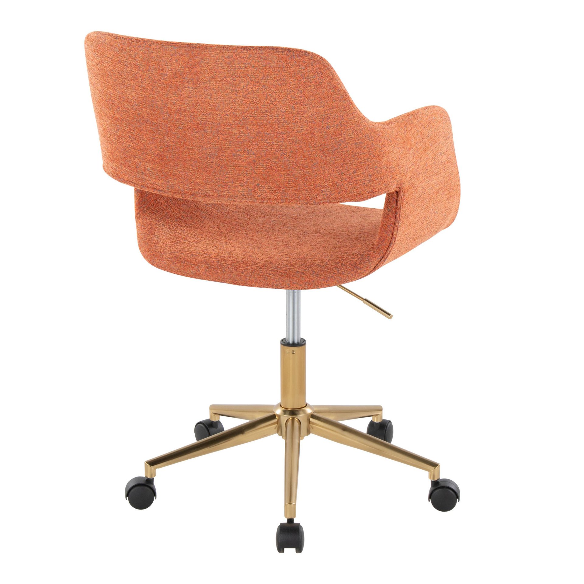 Margarite - Contemporary Task Chair - Gold / Orange - Image 3