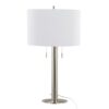 Master - 29" Contemporary Table Lamp (Set of 2) - Polished Nickel / White - Image 2