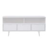 Mid-Century Modern Minimalist 3 Drawer Corner TV Stand For TVs Up To 58 - White - Image 3